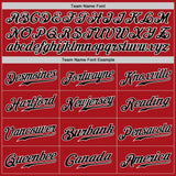 Custom Red Black-White Authentic Baseball Jersey