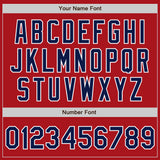 Custom Red White-Navy Authentic Baseball Jersey