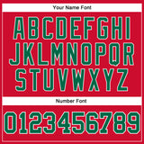 Custom Red Kelly Green-White Authentic Throwback Basketball Jersey