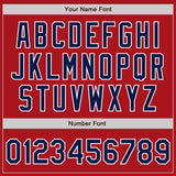 Custom Red Navy-White Authentic Baseball Jersey