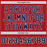 Custom Red Navy-Old Gold Authentic Baseball Jersey