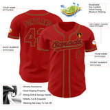Custom Red Red Black-Old Gold Authentic Baseball Jersey