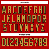 Custom Red Old Gold-Black Hockey Lace Neck Jersey