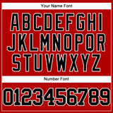 Custom Red Black-White Authentic Baseball Jersey