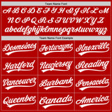 Custom Red White-Gold Authentic Throwback Baseball Jersey