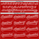 Custom Red White Authentic Throwback Baseball Jersey