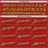 Custom Red Black-Gold Authentic Throwback Basketball Jersey