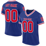 Custom Royal Red-White Mesh Authentic Throwback Football Jersey