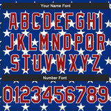 Custom Royal Red-White 3D Pattern Design American Flag Authentic Basketball Jersey