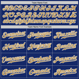 Custom Royal White Pinstripe Old Gold-White Authentic Baseball Jersey