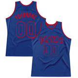 Custom Royal Royal-Red Authentic Throwback Basketball Jersey