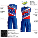Custom Royal Royal-Red Round Neck Sublimation Basketball Suit Jersey