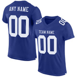 Custom Royal White Mesh Authentic Football Jersey