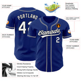 Custom Royal White-Black Authentic Baseball Jersey