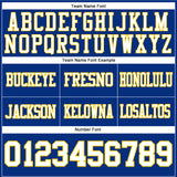 Custom Royal White-Yellow Authentic Football Jersey
