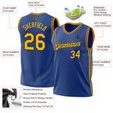 Custom Royal Gold-Black Authentic Throwback Basketball Jersey