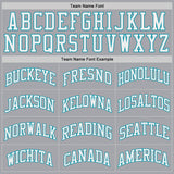 Custom Gray White-Teal Authentic Throwback Basketball Jersey
