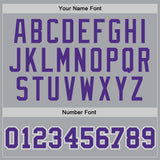 Custom Gray Purple-White Authentic Throwback Basketball Jersey