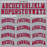 Custom Gray Red-Navy Authentic Throwback Basketball Jersey