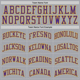 Custom Gray Purple-Gold Authentic Throwback Basketball Jersey