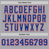 Custom Gray Royal-Red Authentic Throwback Basketball Jersey