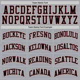 Custom Gray Black-Maroon Authentic Throwback Basketball Jersey