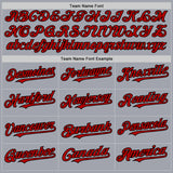 Custom Gray Black Pinstripe Red Authentic Sleeveless Baseball Jersey