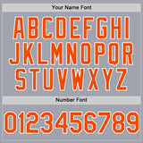 Custom Gray White Pinstripe Orange Authentic Sleeveless Baseball Jersey