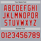Custom Gray Red-White Authentic Sleeveless Baseball Jersey