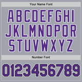 Custom Gray Purple-Black Authentic Sleeveless Baseball Jersey