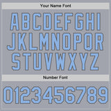 Custom Gray Light Blue-Steel Gray Authentic Sleeveless Baseball Jersey