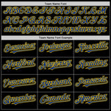Custom Black Royal-Yellow Authentic Sleeveless Baseball Jersey