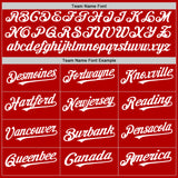 Custom Red White Authentic Sleeveless Baseball Jersey