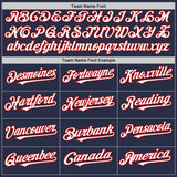 Custom Navy White-Red Authentic Sleeveless Baseball Jersey