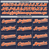 Custom Navy Orange-White Authentic Sleeveless Baseball Jersey