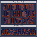 Custom Navy Orange Authentic Sleeveless Baseball Jersey
