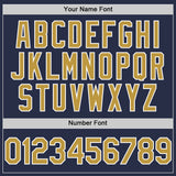Custom Navy Old Gold-White Authentic Sleeveless Baseball Jersey