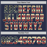 Custom Navy Vintage USA Flag-Cream Authentic Sleeveless Baseball Jersey