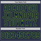 Custom Navy Neon Green Authentic Sleeveless Baseball Jersey