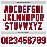 Custom White Red-Navy Authentic Sleeveless Baseball Jersey