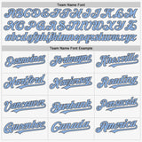 Custom White Light Blue-Steel Gray Authentic Sleeveless Baseball Jersey