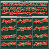 Custom Green Red-Cream Authentic Sleeveless Baseball Jersey