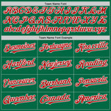 Custom Kelly Green Red-White Authentic Sleeveless Baseball Jersey