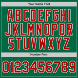 Custom Kelly Green Red-White Authentic Sleeveless Baseball Jersey