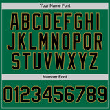 Custom Kelly Green Black-Old Gold Authentic Sleeveless Baseball Jersey