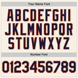 Custom Cream Navy-Orange Authentic Sleeveless Baseball Jersey
