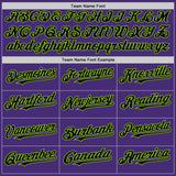 Custom Purple Black-Neon Green Authentic Sleeveless Baseball Jersey