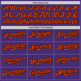 Custom Purple Orange-Black Authentic Sleeveless Baseball Jersey