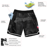 Custom Black Snakeskin Black-Gray 3D Pattern Design Authentic Basketball Shorts