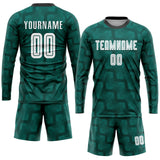 Custom Green White-Black Sublimation Soccer Uniform Jersey